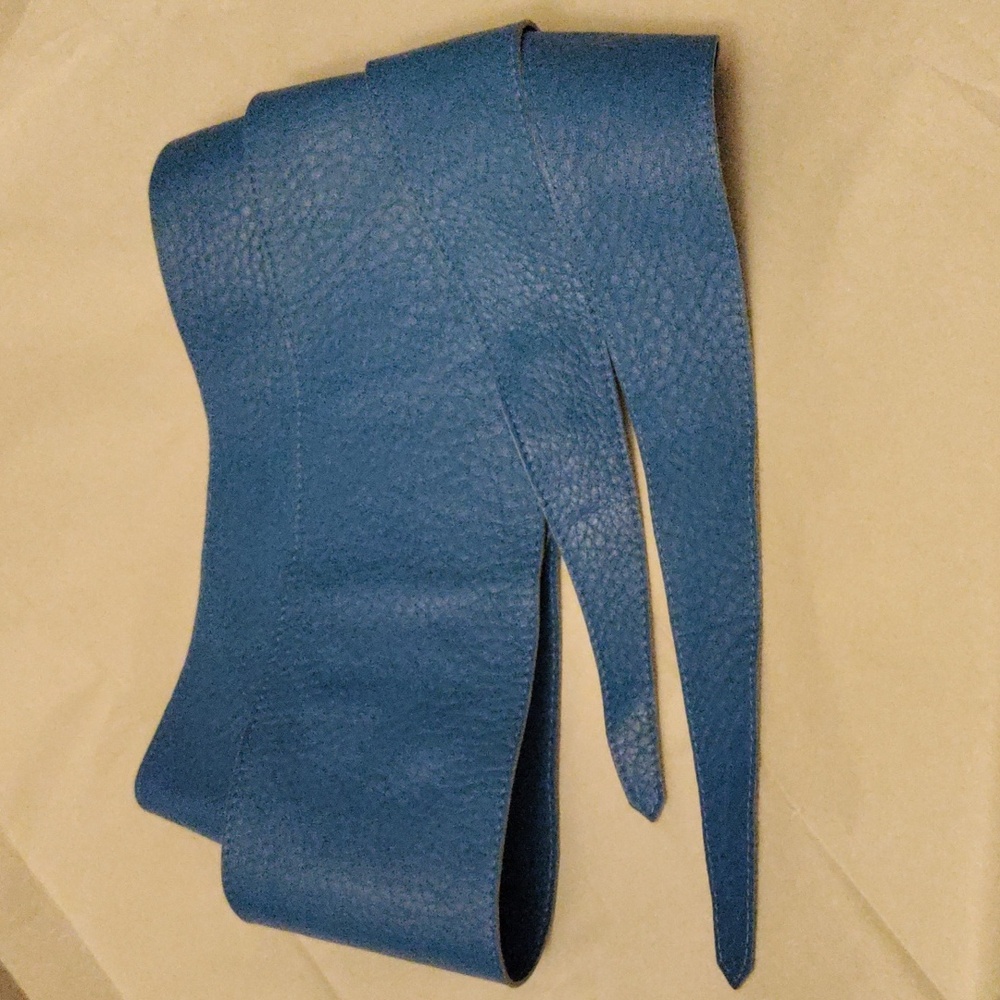 Orciani Royal Blue Leather Wrap Belt